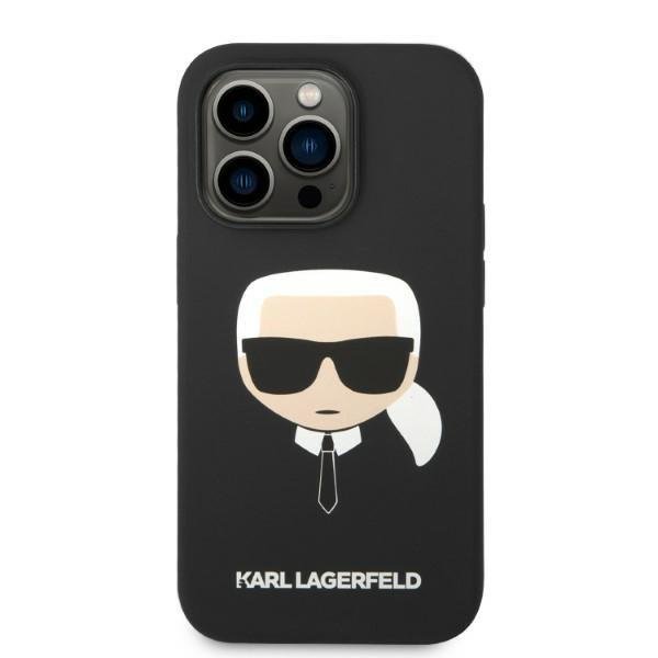 KARL LAGERFELD Karl Lagerfeld iPhone 14 Pro Skal Magsafe Silicone Karl`s Head - Svart