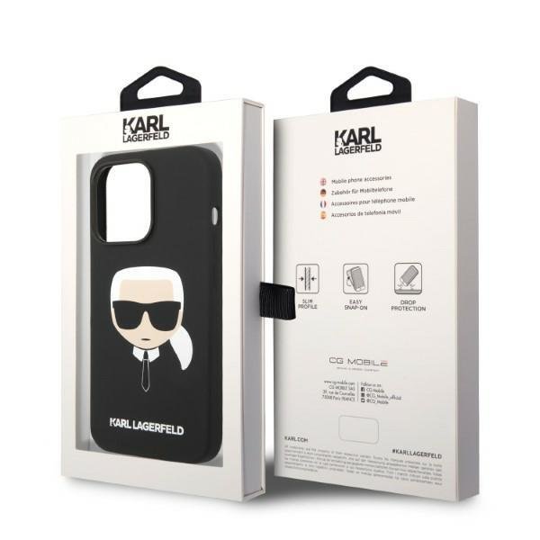 KARL LAGERFELD Karl Lagerfeld iPhone 14 Pro Skal Magsafe Silicone Karl`s Head - Svart