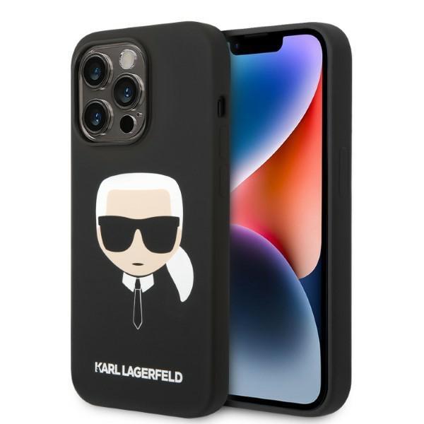 KARL LAGERFELD Karl Lagerfeld iPhone 14 Pro Skal Magsafe Silicone Karl`s Head - Svart