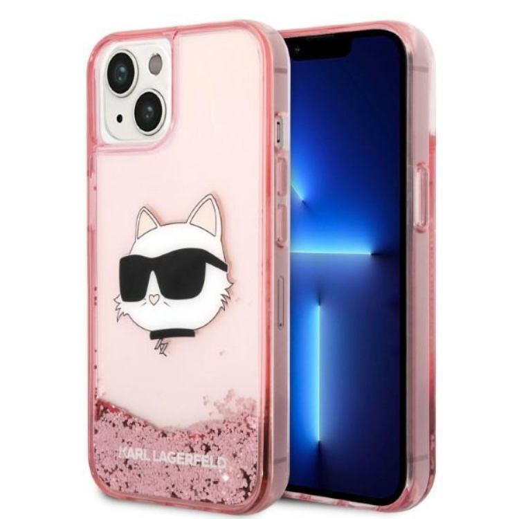 KARL LAGERFELD Karl Lagerfeld iPhone 14 Plus Skal Glitter Choupette - Rosa