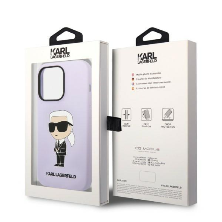 KARL LAGERFELD Karl Lagerfeld iPhone 14 Pro Skal Silicone Ikonik - Lila