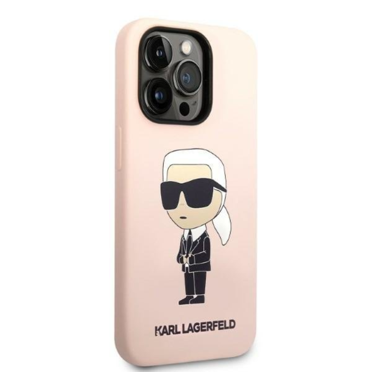 KARL LAGERFELD Karl Lagerfeld iPhone 14 Pro Skal Silicone Ikonik - Rosa
