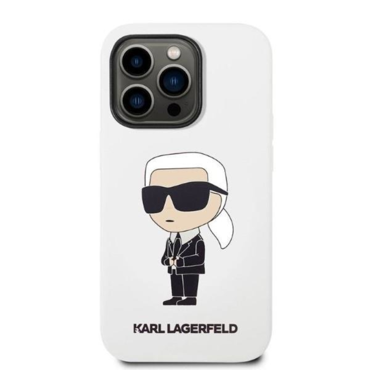 KARL LAGERFELD Karl Lagerfeld iPhone 14 Pro Skal Silicone Ikonik - Vit