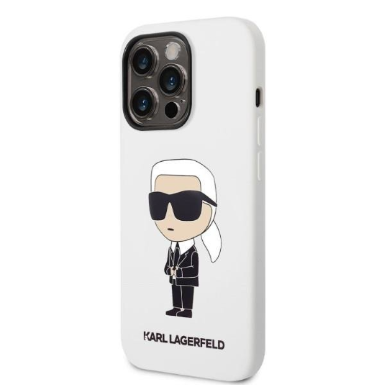 KARL LAGERFELD Karl Lagerfeld iPhone 14 Pro Skal Silicone Ikonik - Vit