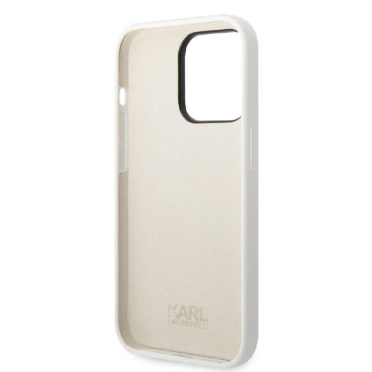 KARL LAGERFELD Karl Lagerfeld iPhone 14 Pro Skal Silicone Ikonik - Vit
