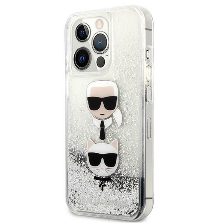 KARL LAGERFELD Karl Lagerfeld iPhone 13 Pro/13 Skal Liquid Glitter Head - Silver
