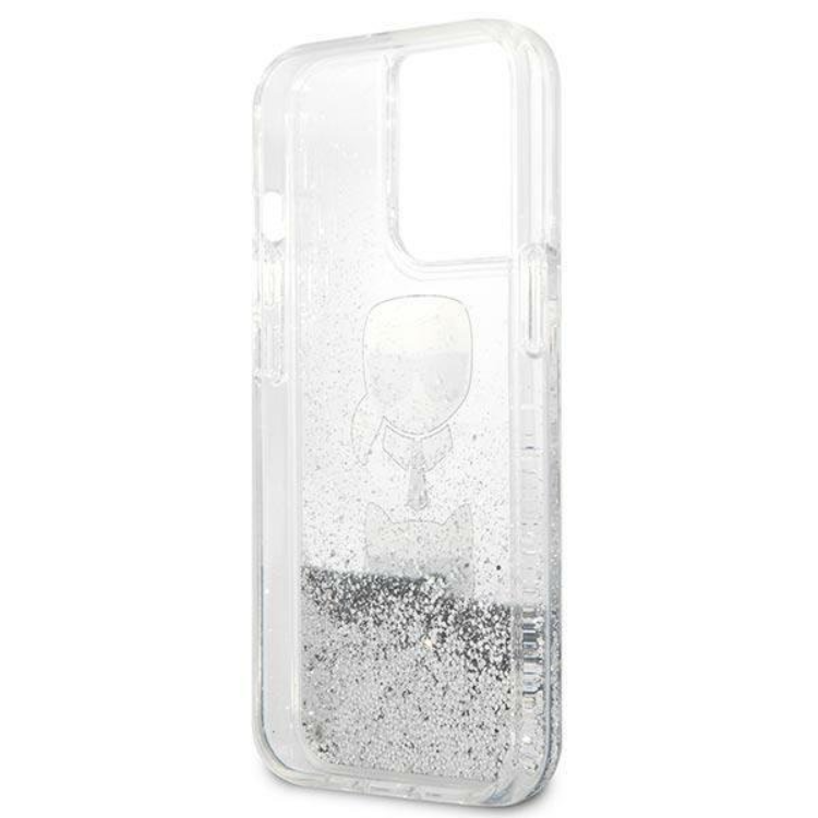 KARL LAGERFELD Karl Lagerfeld iPhone 13 Pro/13 Skal Liquid Glitter Head - Silver