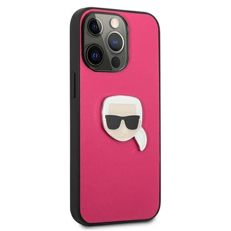 KARL LAGERFELD Karl Lagerfeld Mobilskal till iPhone 13 Pro Läder Ikonik - Rosa