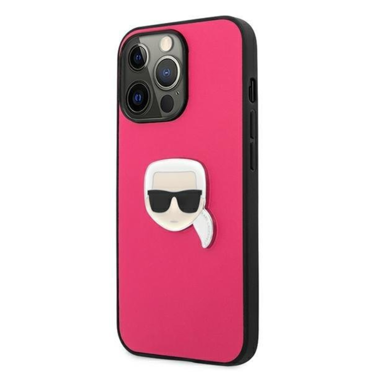 KARL LAGERFELD Karl Lagerfeld Mobilskal till iPhone 13 Pro Läder Ikonik - Rosa