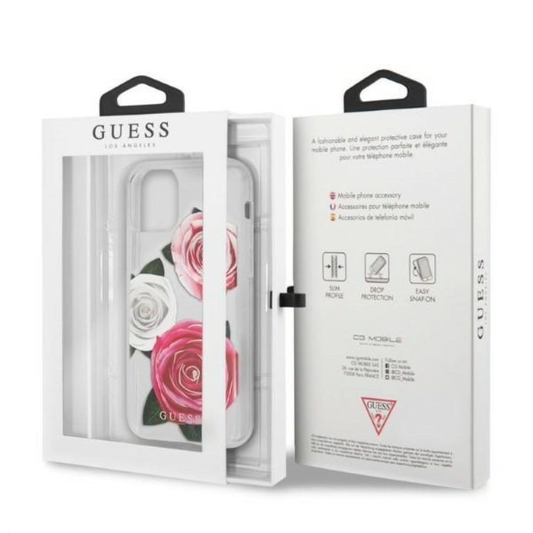 Guess Guess Mobilskal till iPhone 11 Pro Flower Desire Pink White Rose