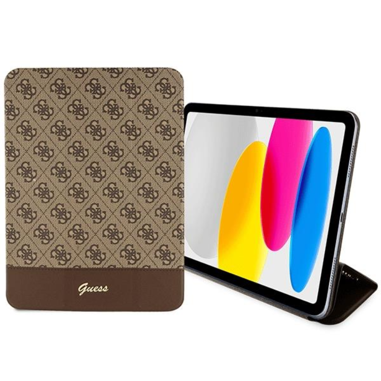 Guess Guess iPad 10.9 (2022) Fodral 4G Stripe Allover - Brun