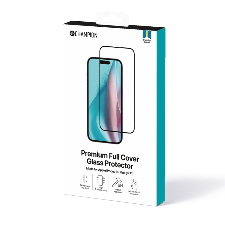 Champion CHAMPION iPhone 15 Plus Härdat Glas Skärmskydd