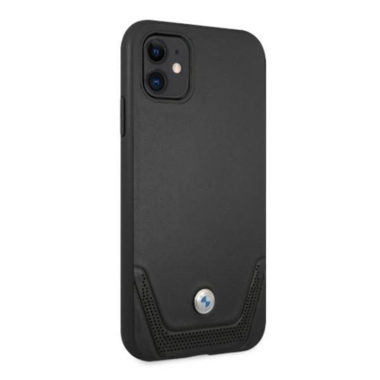 BMW BMW Läder Perforate iPhone 11 Skal - Svart