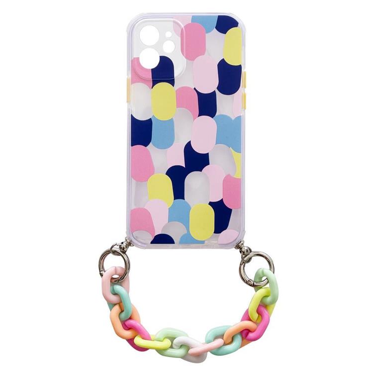 OEM Color Gel Chain Pendant Skal iPhone 13 Pro Max - Flerfärgad