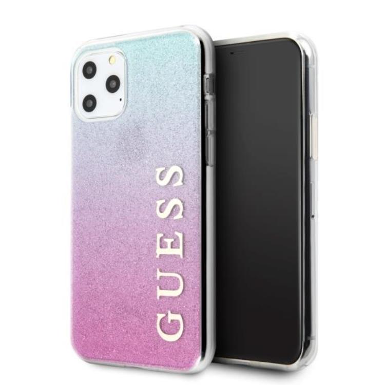 Guess Guess Glitter Gradient Skal iPhone 11 Pro Max - Rosa/Blå