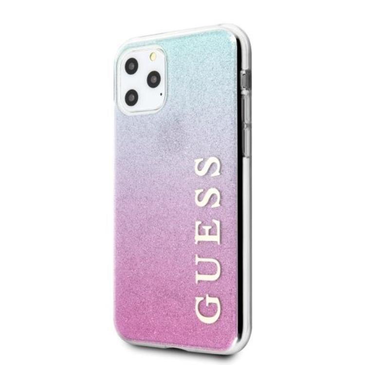 Guess Guess Glitter Gradient Skal iPhone 11 Pro - Rosa/Blå