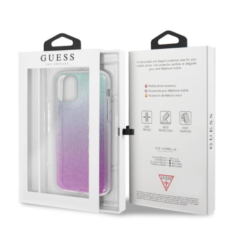 Guess Guess Glitter Gradient Skal iPhone 11 Pro - Rosa/Blå