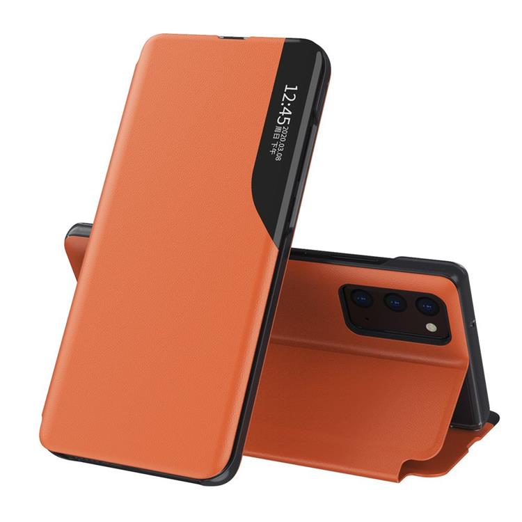 Ruhtel Eco Leather View Fodral Galaxy A72 - Orange