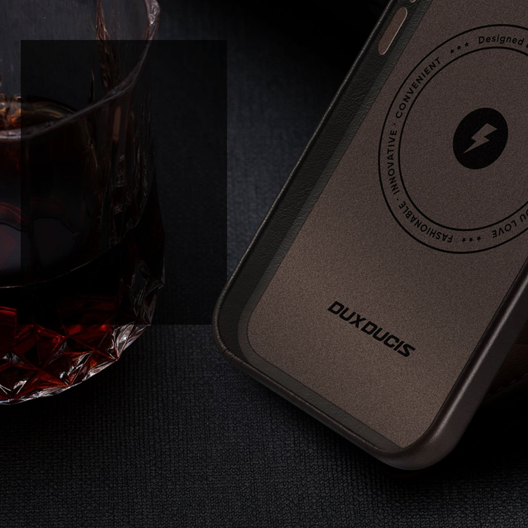 Dux Ducis Dux Ducis iPhone 14 Plus Skal MagSafe Naples Läder - Mörkbrun