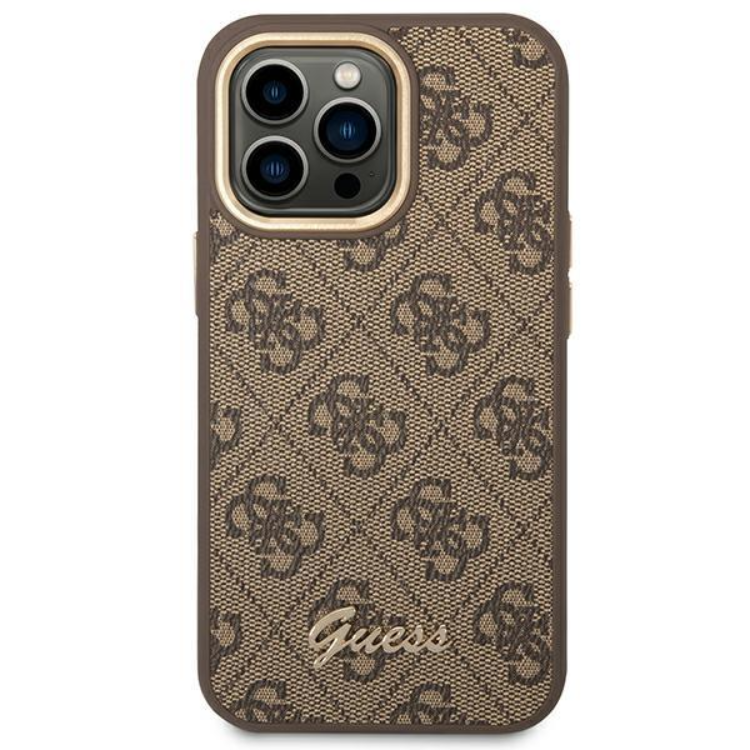 Guess GUESS iPhone 14 Pro Skal Vintage Gold Logo - Brun