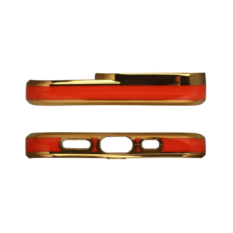 OEM iPhone 12 Skal Gold Frame - Röd