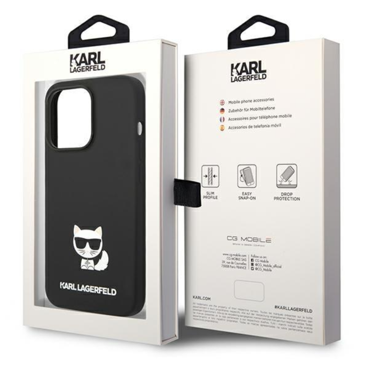 KARL LAGERFELD Karl Lagerfeld iPhone 14 Pro Max Skal Silicone Choupette Body - Svart