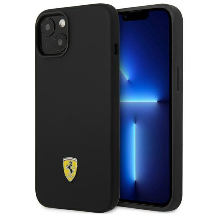 Ferrari Ferrari iPhone 14 Skal Silicone Metal Logo - Svart