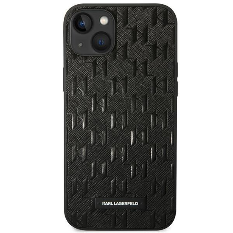 KARL LAGERFELD Karl Lagerfeld iPhone 14 Plus Skal Saffiano Mono Metal Logo - Svart