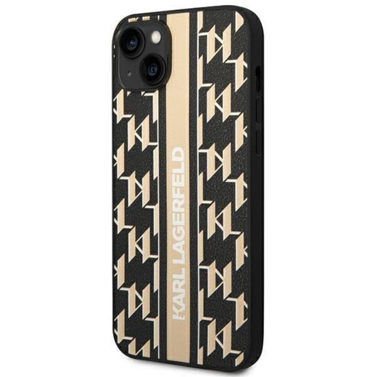 KARL LAGERFELD Karl Lagerfeld iPhone 14 Plus Skal Monogram Stripe - Brun