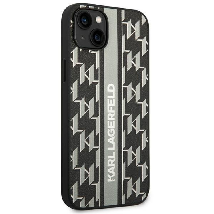 KARL LAGERFELD Karl Lagerfeld iPhone 14 Plus Skal Monogram Stripe - Grå