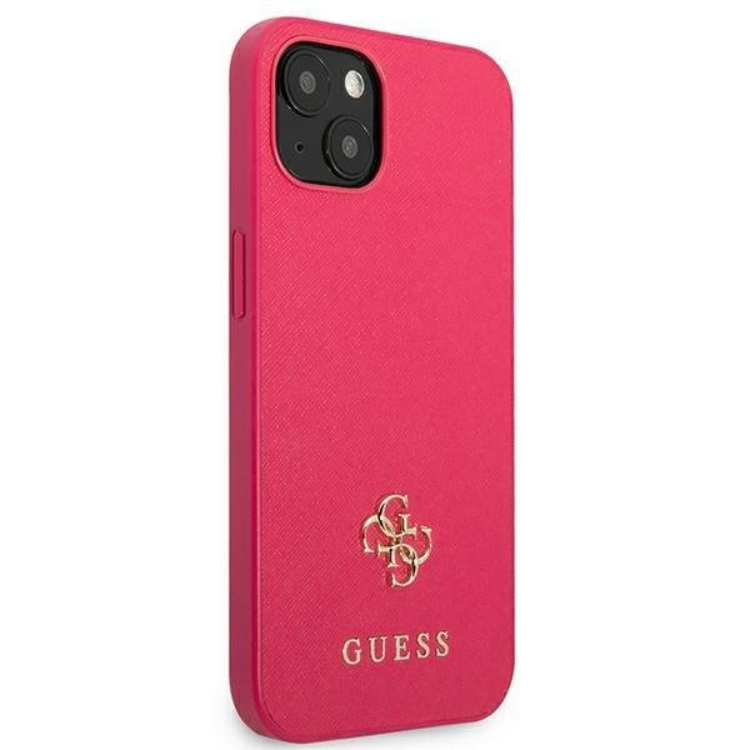 Guess Guess iPhone 13 Mini Skal Saffiano Small Metall Logo - Rosa