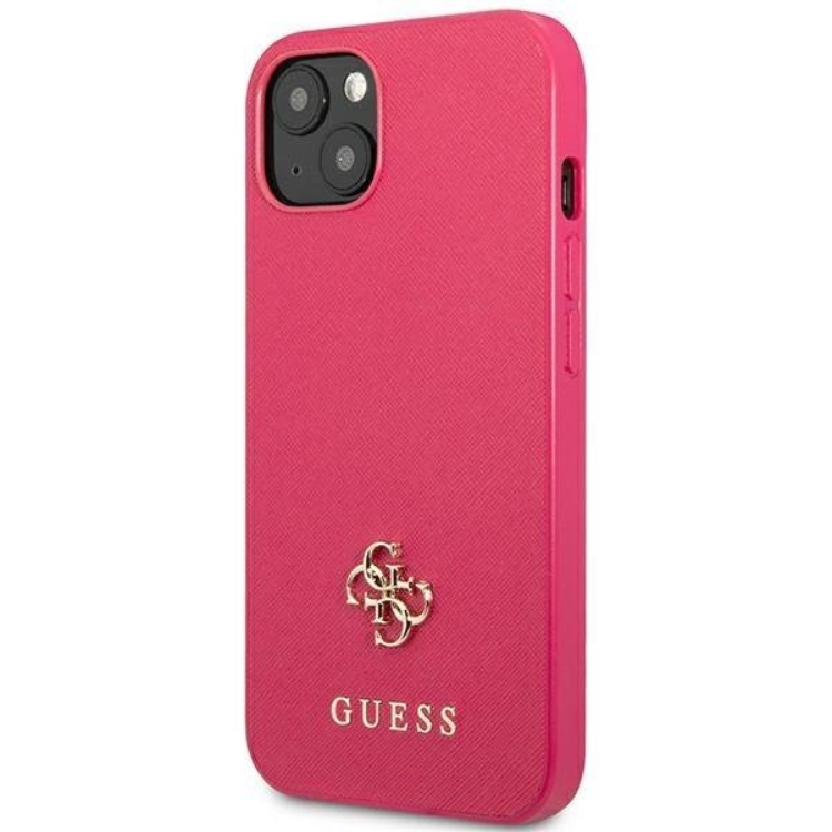 Guess Guess iPhone 13 Mini Skal Saffiano Small Metall Logo - Rosa