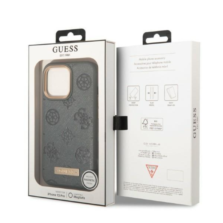 Guess Guess iPhone 13 Pro Max Skal MagSafe Peony Logo Plate Collection