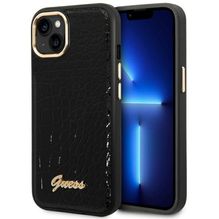 Guess GUESS iPhone 14 Plus Skal Croco Collection - Svart