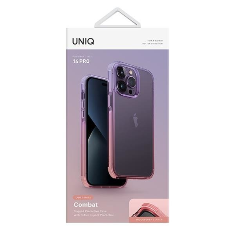 UNIQ UNIQ iPhone 14 Pro Skal Combat Duo - Lila/Rosa