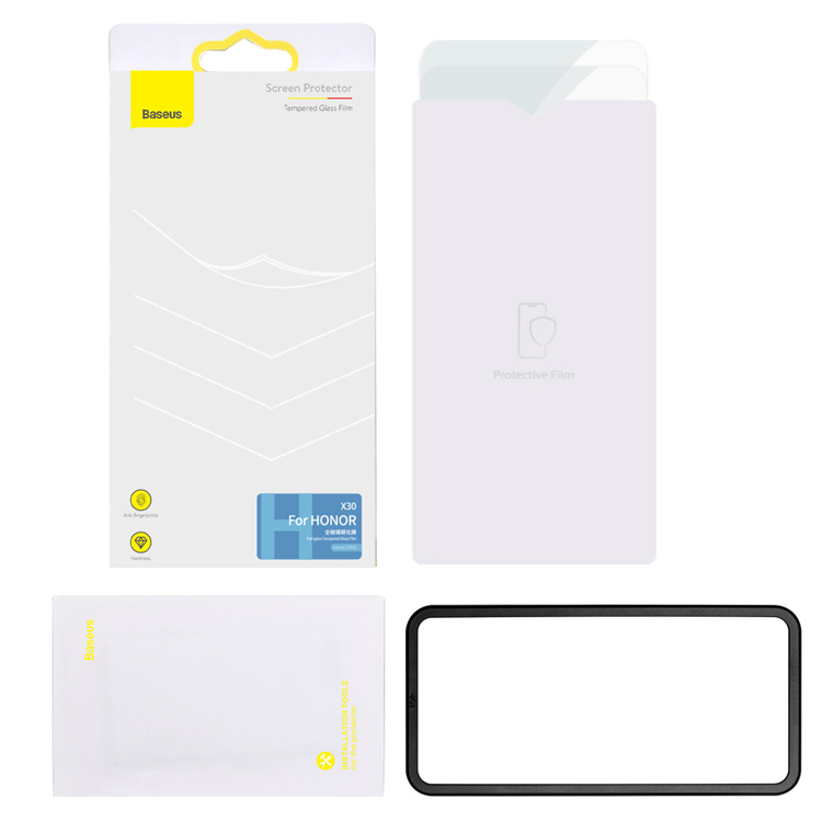 BASEUS Baseus Huawei Honor X30 Härdat Glas 0.3mm Rengörings kit