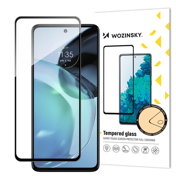 Wozinsky Wozinsky Motorola Moto G72 Härdat Glas Skärmskydd Full Screen 9H - Svart