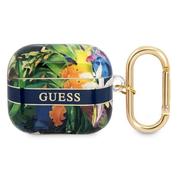 Guess Guess AirPods 3 Skal Flower Strap - Blå