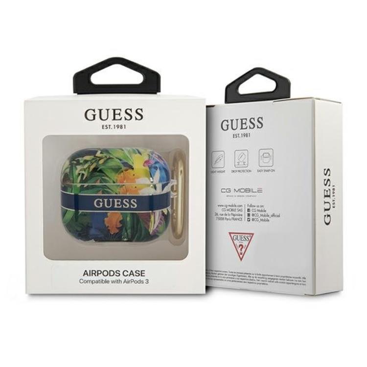 Guess Guess AirPods 3 Skal Flower Strap - Blå
