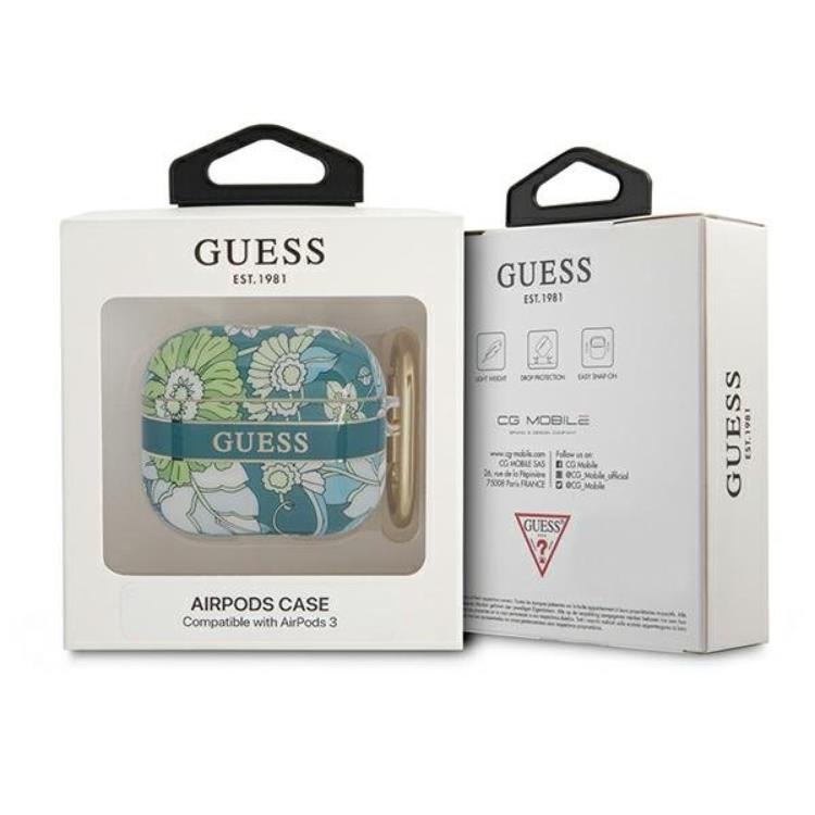 Guess Guess AirPods 3 Skal Flower Strap - Grön