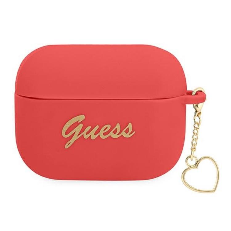 Guess Guess AirPods Pro Skal Silicone Charm Heart - Röd