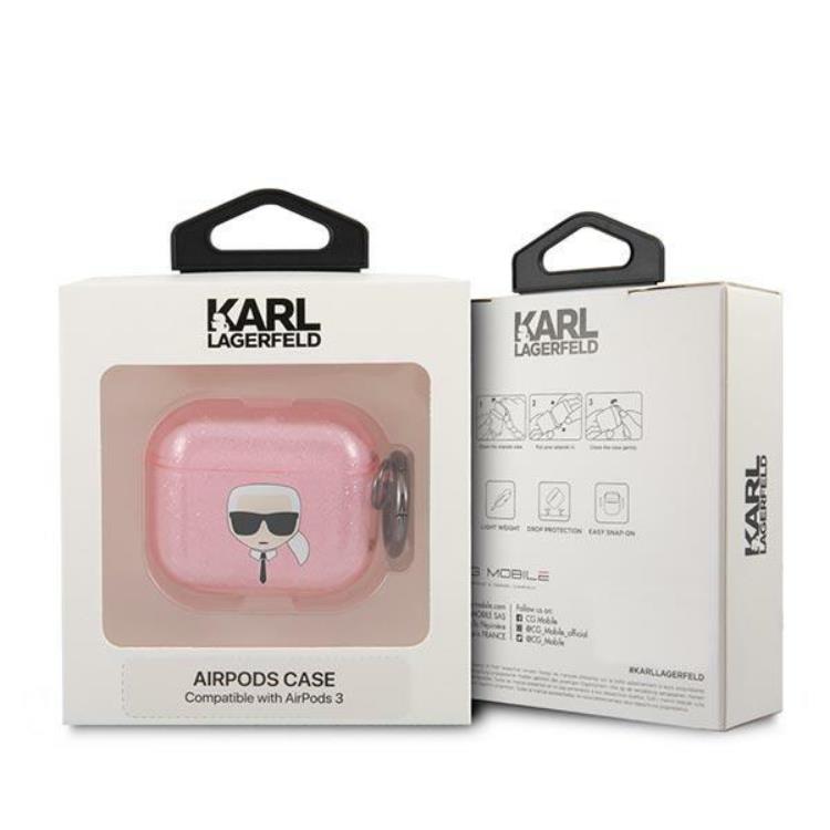 KARL LAGERFELD Karl Lagerfeld AirPods 3 Skal Glitter - Rosa