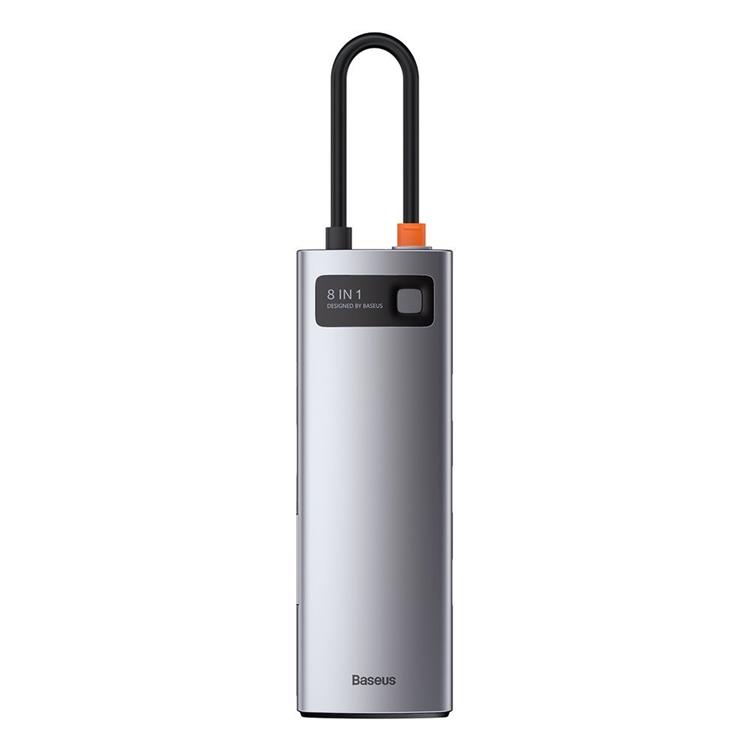 BASEUS Baseus Metal 8in1 Multifunctional HUB USB-C 100 W - Grå