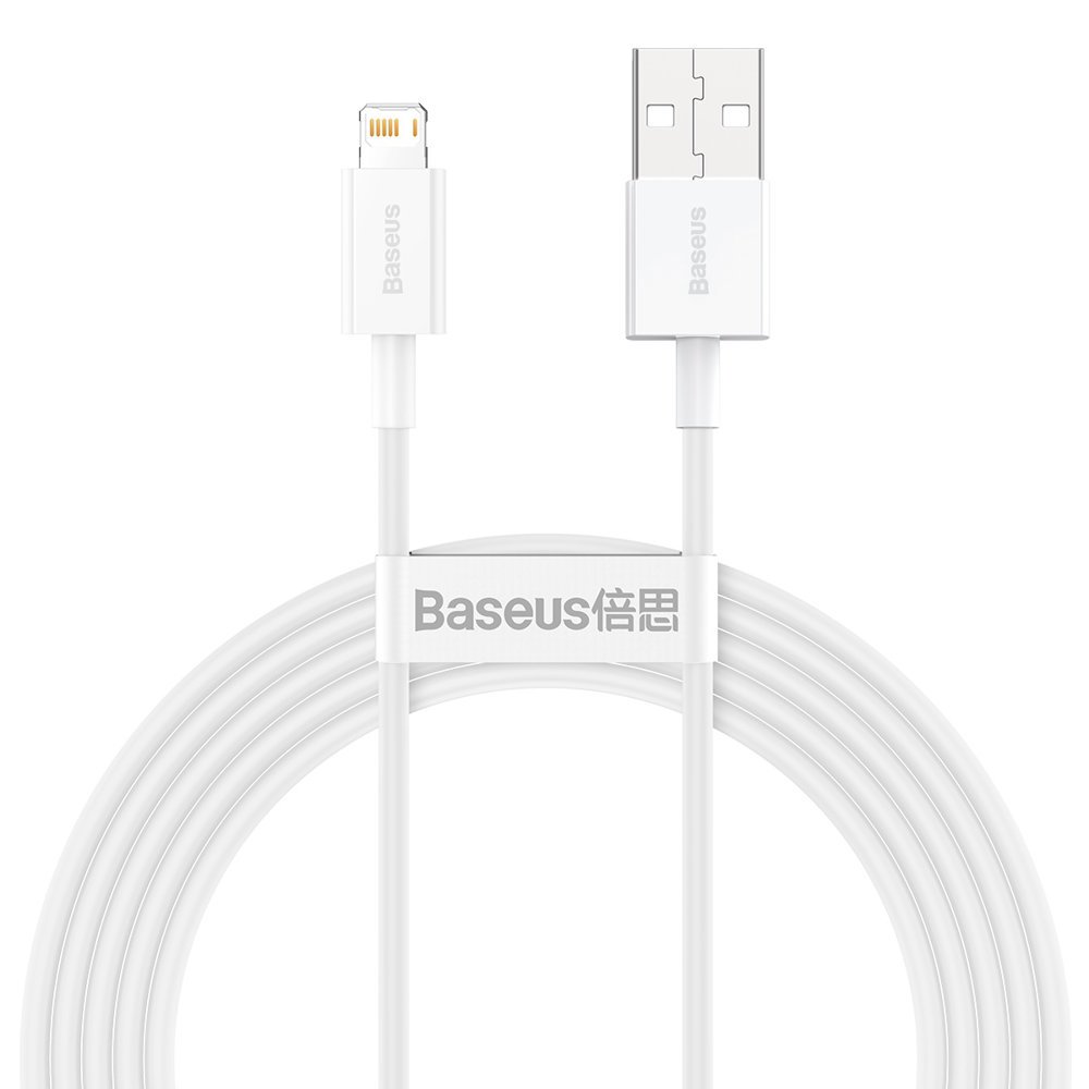 BASEUS Baseus Superior USB-A till Lightning kabel 2m - Vit