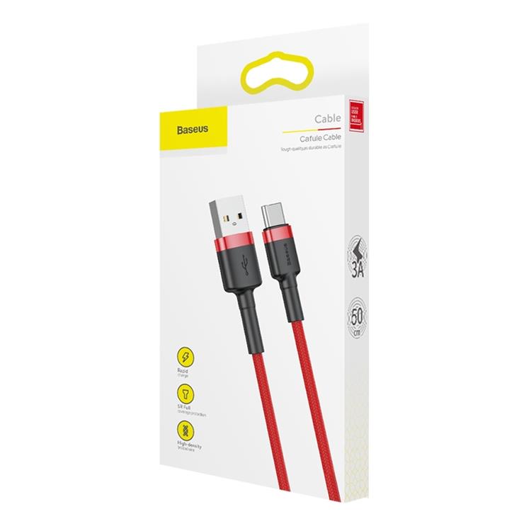 BASEUS Baseus Cafule USB-C till USB-A kabel 3A 0.5M - Röd
