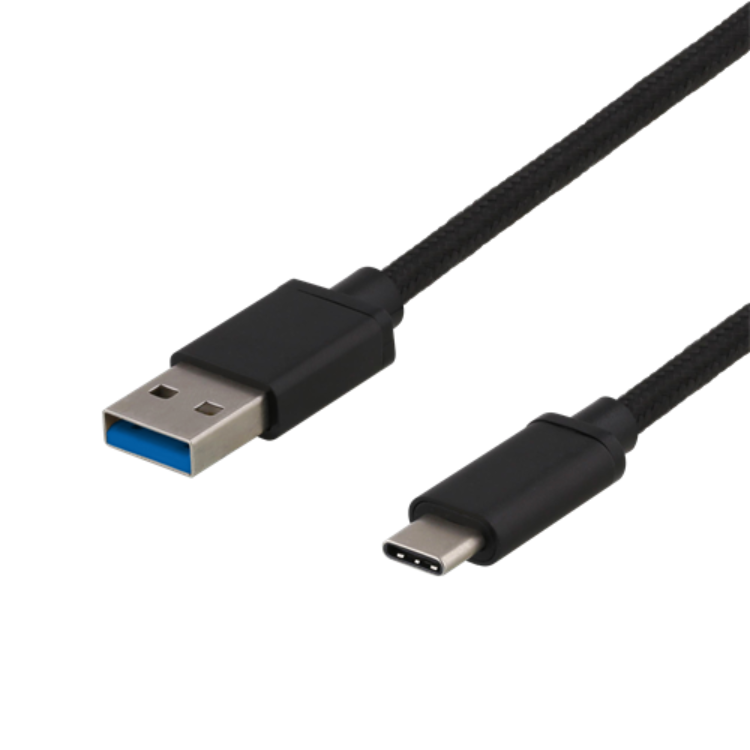 UTGATT1 Deltaco USB-A till USB-C Kabel 0.5m 60W - Svart