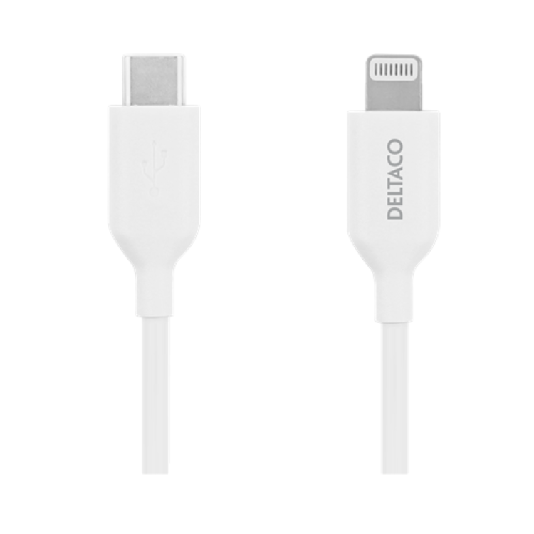 UTGATT1 Deltaco Lightning Till USB-C Kabel 1m - Vit