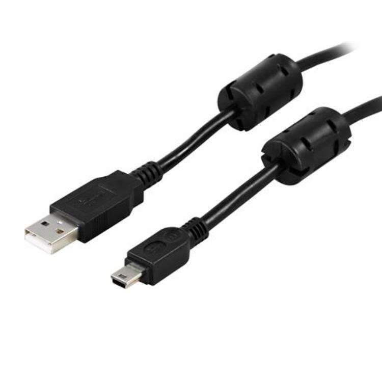 UTGATT1 Deltaco Typ-A Till Mini USB Kabel 2m - Svart