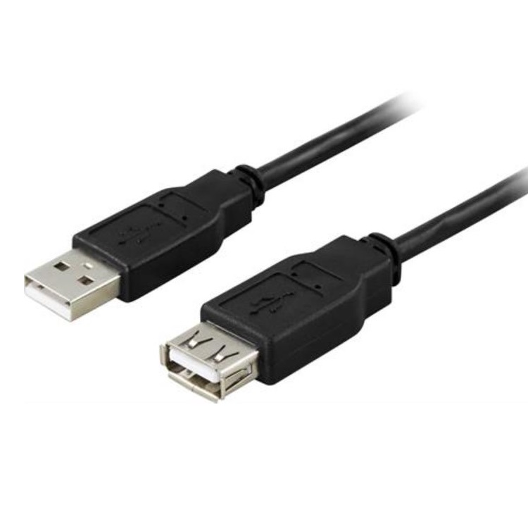 UTGATT1 Deltaco Typ-A Till Typ-A 5m - Svart