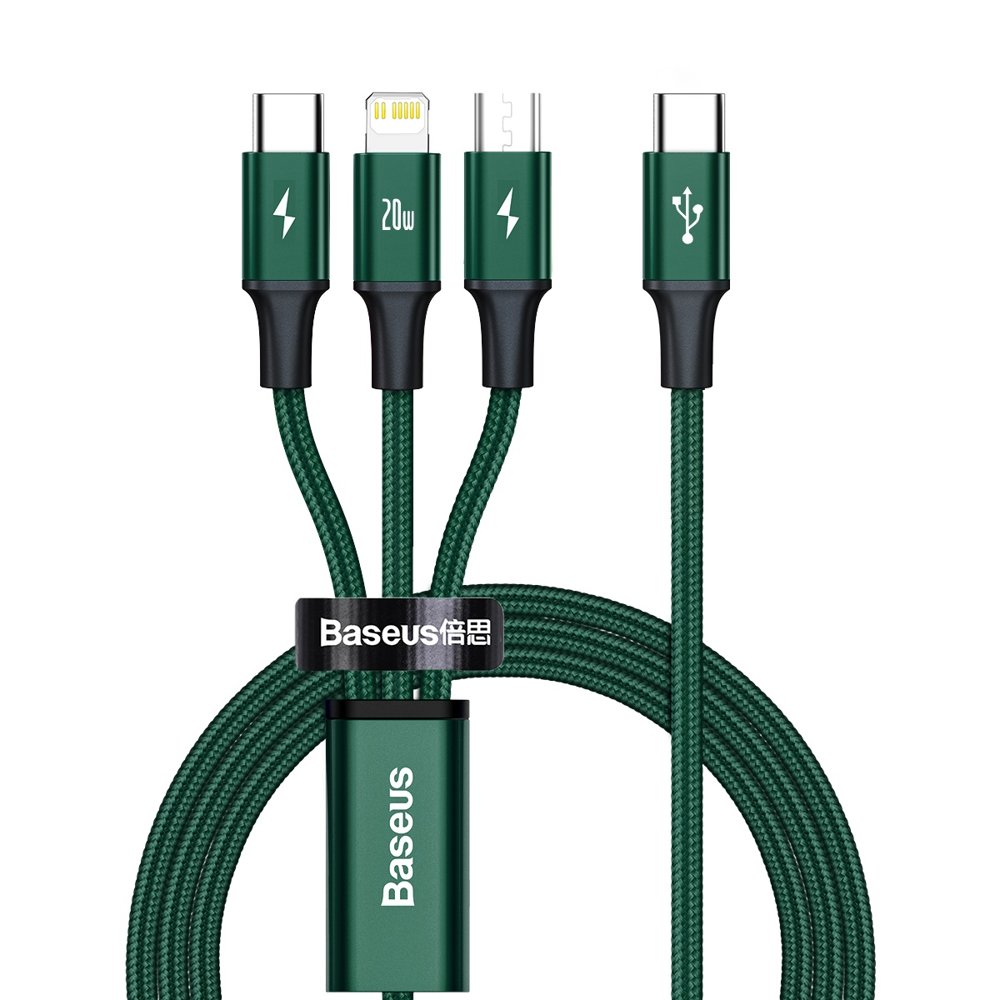 BASEUS Baseus 3in1 USB-A till USB-C Lightning microUSB kabel 1.5m